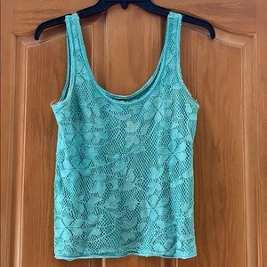Free People Aqua crochet top